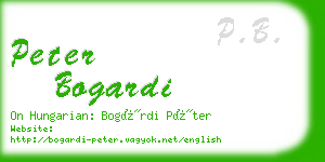 peter bogardi business card